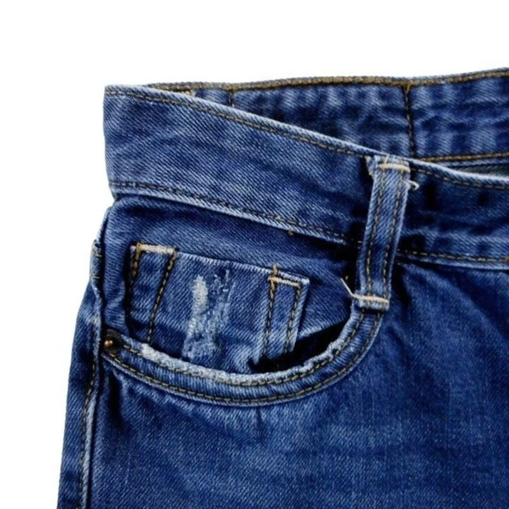 Buffalo‎ David Bitton Jeans Girls 14 Blue Denim Straight Leg Zip Distressed